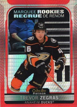 2021/22 O-Pee-Chee Platinum Red Prism Trevor Zegras (Marquee Rookies)