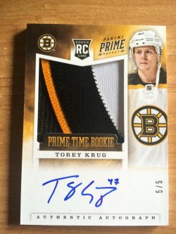 2012 Panini Prime Torey Krug Prime Time Rookie