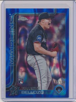    Valente Bellozo 2025 Topps Chome Blue Lava Refractor RC /150