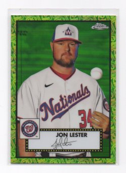 2021 Topps Topps Chrome Platinum Anniversary Green and Yellow 70th Anniversary Refractors Jon Lester