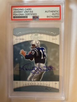 2001 Donruss classics signif sig johnny unitas