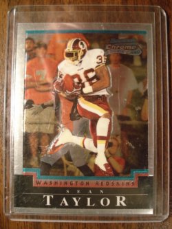 2004 Fleer Skybox Limited Sean Taylor Die Cut Rookie Black Border Red Proof