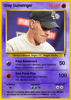 2012  Busting Packs Pokemon Brett Favre AKA Gray Gunslinger