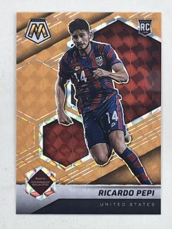 2021-22 Panini Mosaic FIFA Road To The World Cup Ricardo Pepi Orange Fluorescent 