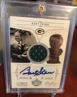 2011 Panini National Treasures Emblems of the Hall Jersey Auto Bart Starr