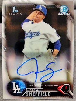 2016 Bowman Chrome  Jordan Sheffield 1st Bowman Autograph