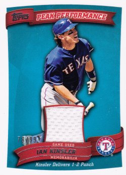 2010 Topps Peak Performance Relics Blue Ian Kinsler