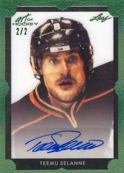 2022 Leaf Art of Hockey Base Autograph Portrait Emerald Spectrum Selanne