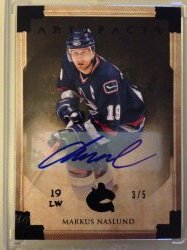 2013/14 Upper Deck Artifacts Markus Naslund Black Autograph parallel #55