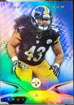 2014 Topps Platinum Troy Polamalu Blue Refractor