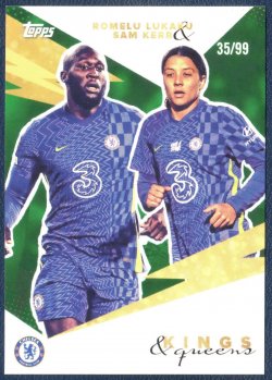 2021-22 Topps Chelsea FC Kings & Queens Green Sam Kerr & Romelu Lukaku