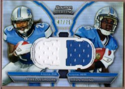 2011 Bowman Sterling Mikel LeShoure / Titus Young Dual Jersey Refractors