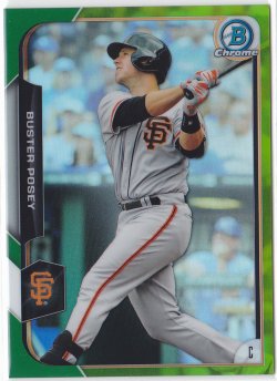2015  Bowman Chrome Buster Posey Green Ref /99