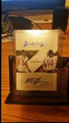 2016 Panini Prime signatures  Brian urlacher and Mike Singletary dual auto 1/10
