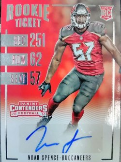 2016 Panini Contenders Noah Spence Rookie Ticket Autograph