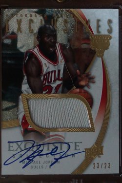 2007-08 Upper Deck Exquisite Michael Jordan Exquisite Exclusives /23 - AU Patch