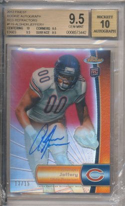 2012 Bowman Sterling Blue Refractor Alshon Jeffery Autograph Patch