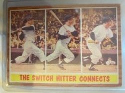 1962 Topps switch hitter connects mantle