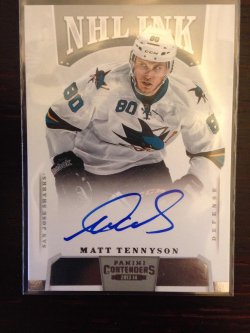 2013 Panini Contenders Matt Tennyson NHL INK I-MTE
