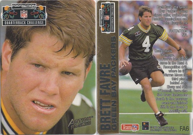 1994 Action Packed Quarterback Challenge #FA6 Brett Favre - Green Bay  Packers