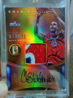 2015-16 Panini Gold Standard Chris Webber Gold Strike 3clr Patch/AU #21/25