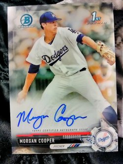 2017 Bowman Draft Baseball Morgan Cooper Chrome Draft Pick Autographs