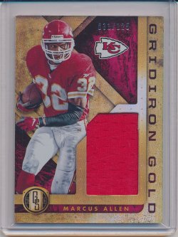    Marcus Allen 2018 Panini Gold Standard Gridiron Gold Materials /125
