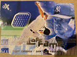 2001 Fleer e-x wall of fame relic roger clemens