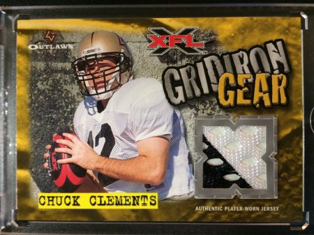 2001 Topps XFL Gridiron Gear Jersey Chuck Clements