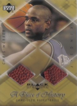 1999-00 Upper Deck Black Diamond A Piece of History Double Chris Webber