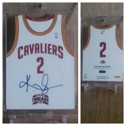 12-13 Panini threads kyrie irving rookie team threads signatures