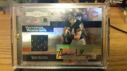 2005 Donruss Material monikers Brian urlacher and Mike Singletary dual auto 4/50