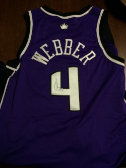 2002-03 Chris Webber Game Used AU Jersey Silver Sharpie