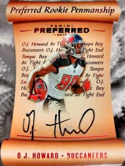 2017 Panini Preferred O.J. Howard Preferred Rookie Penmanship Red