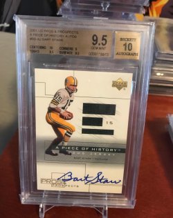 2001 Upper Deck Pros & Prospects A  Piece of History Autos Bart Starr