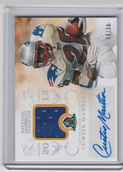 2012 Panini National Treasures Curtis Martin GU Autograph