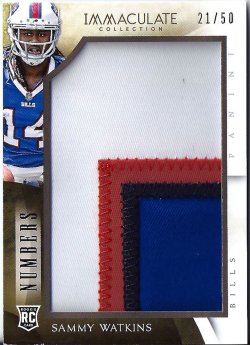 2014 Panini Immaculate Numbers Jumbo Patch Rookie Sammy Watkins