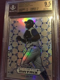 2013 Leaf BGS 9.5 Rookie Retro Genetic Blue Matrix YASIEL PUIG #GM-YP1 LA Dodger OF CUBA