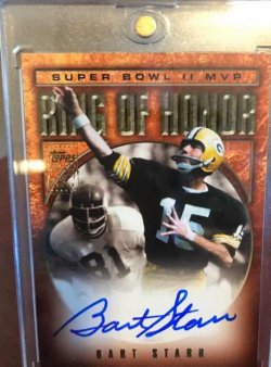 2002 Topps  Ring of Honor Superbowl 2 Auto Bart Starr