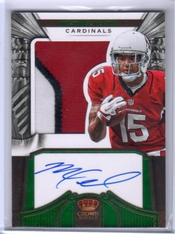 2012 Panini Crown Royale Michael Floyd Green Silhouette Auto