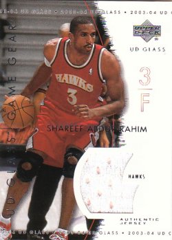 2003-04 Upper Deck UD Glass Abdur-Rahim, Shareef - Game Gear