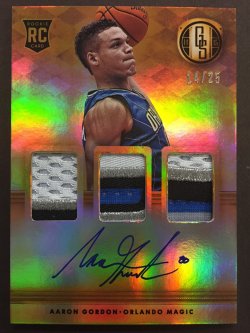 2014-15  Gold Standard Aaron Gordon Triple Patch Auto /25
