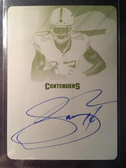 2014 Panini Contenders #237 Sammy Watkins "Rookie Ticket RPS Variation II Yellow Plate" (1/1)