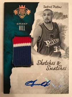 2016-17  Court Kings Grant Hill Sketches & Swatches Patch Auto /25