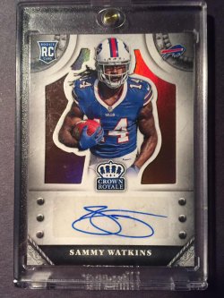 2014 Panini Crown Royale #S-SW Sammy Watkins "Rookies Signatures Gold Plaid"
