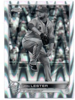 2022 Topps Chrome Lester, Jon - Sonic Black and White RayWave Refractors