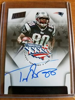  Panini  Troy Brown Superbowl 36 Autograph - On Card
