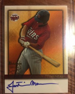 Justin Morneau 2005 Bowman Game Used Jersey Card