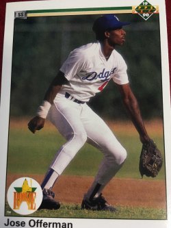 1990 Upper Deck RC JOSE OFFERMAN #46 Los Angeles DODGER Rookie SS