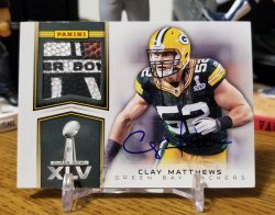 2013 Panini Fathers Day Super Bowl XLV Game Used Ball Relic Autograph Clay Matthews